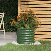 VidaXL Plantenbak 40x40x36 cm gepoedercoat staal groen