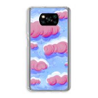 Roze wolken met vogels: Xiaomi Poco X3 NFC Transparant Hoesje