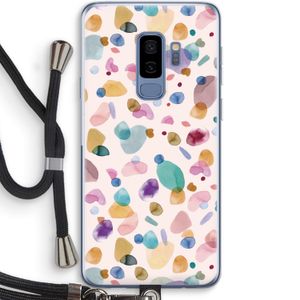 Terrazzo Memphis Pink: Samsung Galaxy S9 Plus Transparant Hoesje met koord