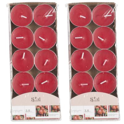 Arti Casa Geurtheelichtjes - 20x stuks - aardbei - rood - was/paraffine - 3,5 uur
