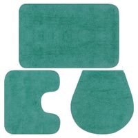 Badmattenset stof turquoise 3-delig - thumbnail