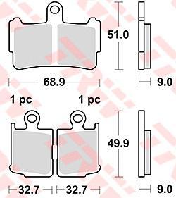 TRW Brake pad mcb 828 sv sintered metal
