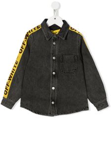 Off-White Kids chemise à logo imprimé - Gris