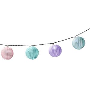 Solar lampion tuinverlichting/feestverlichting roze, blauw, paars, lichtblauw 4.5m   -