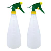 Pro Garden Plantenspuit - 2x - water versproeiers - kunststof - geel/groen - inhoud 1 liter