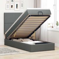 Ottoman bed met matras 100x200cm stof donkergrijs