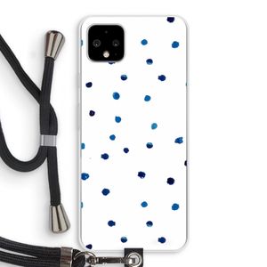 Blauwe stippen: Pixel 4 XL Transparant Hoesje met koord