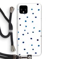 Blauwe stippen: Pixel 4 XL Transparant Hoesje met koord Blauwe stippen: Pixel 4 XL Transparant Hoesje met koord