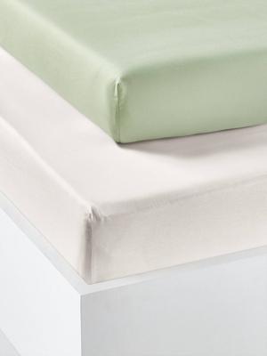 Set van 2 hoeslakens voor kinderen van gerecycled katoen saliegroen