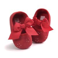 Zachte bodem antislip peuter schoenen prinses schoenen voor baby (rood)