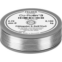 Felder Löttechnik Cu-Rotin® 3 Soldeertin, loodvrij Spoel Sn97Cu3 0.100 kg 2.7 mm - thumbnail