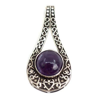 Edelsteen Hanger Bohemian Messing Amethist (35 mm)