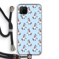 Eenhoorns overal: Huawei P40 Lite Transparant Hoesje met koord