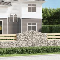 VidaXL Schanskorven 12 st gewelfd 200x30x120/140 cm ijzer - thumbnail