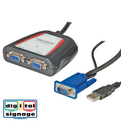 Portable VGA Video Splitter - Videosplitter - 2 x VGA