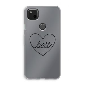 Best heart black: Google Pixel 4a Transparant Hoesje