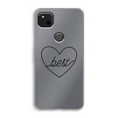 Best heart black: Google Pixel 4a Transparant Hoesje