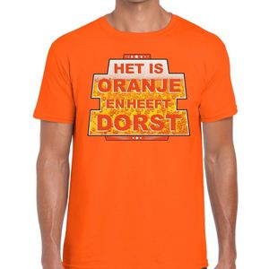 Oranje Het is oranje en heeft dorst t-shirt heren