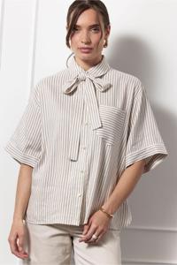 Studio Anneloes Carmen Stripe Blouse 12813 Blouse 2211 Latte/off White