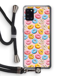 Pink donuts: Samsung Galaxy A31 Transparant Hoesje met koord