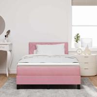 Boxspringbed met matras en LED fluweel roze 120x190 cm