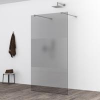 Wiesbaden Slim Inloopdouche 100x200 cm - Nano Rookglas met Melkglas