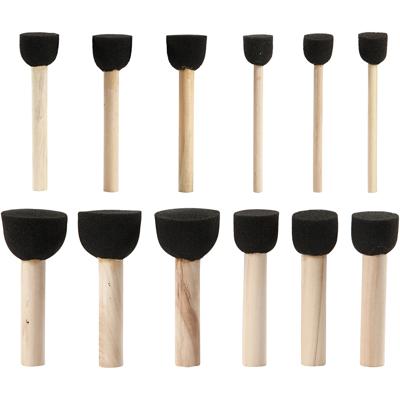Creativ Company Foam tamponeerstokjes, l: 9-10 cm, d 13+20+25+35 mm, 12 stuk/ 1 doos