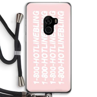 Hotline bling pink: Xiaomi Mi Mix 2 Transparant Hoesje met koord