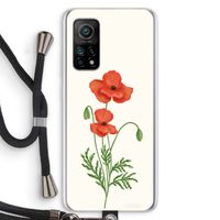 Red poppy: Xiaomi Mi 10T 5G Transparant Hoesje met koord