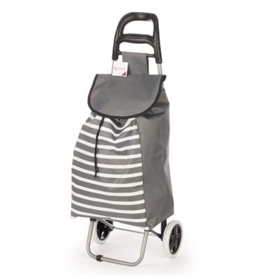 Arte Regal Boodschappen trolley Stripe - 33 l - grijs - 35x88 cm - met wielen