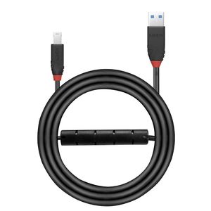 LINDY USB-kabel USB 3.2 Gen1 (USB 3.0 / USB 3.1 Gen1) USB-A stekker, USB-B stekker 10.00 m Zwart 43227