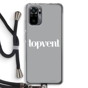 Topvent Grijs Wit: Xiaomi Redmi Note 10 Pro Transparant Hoesje met koord