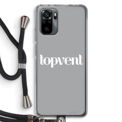 Topvent Grijs Wit: Xiaomi Redmi Note 10 Pro Transparant Hoesje met koord