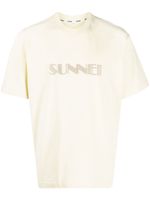 Sunnei t-shirt en coton à logo brodé - Tons neutres