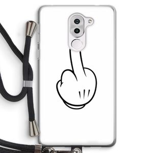 Middle finger white: Honor 6X Transparant Hoesje met koord