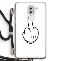 Middle finger white: Honor 6X Transparant Hoesje met koord