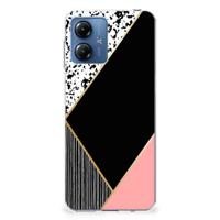 Motorola Moto G14 | TPU Hoesje | Zwart Roze Vormen