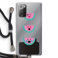 Smiley watermeloen: Samsung Galaxy Note 20 / Note 20 5G Transparant Hoesje met koord