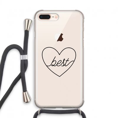 Best heart black: iPhone 8 Plus Transparant Hoesje met koord