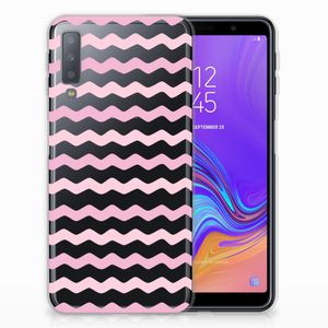 Samsung Galaxy A7 (2018) TPU bumper Waves Roze