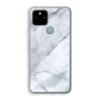 Witte marmer: Google Pixel 5 Transparant Hoesje