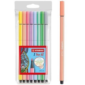 Stabilo Pen 68 pastel etui 8 stuks