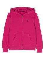 Ralph Lauren Kids hoodie zippé à motif Polo Pony - Rose