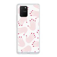 Hands pink: Samsung Galaxy S10 Lite Transparant Hoesje - thumbnail