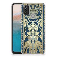 Nokia C21 Plus TPU Case Beige Flowers - thumbnail