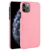 Voor iPhone 11 Pro Max schokbestendige krokodil textuur PC + PU geval (roze)