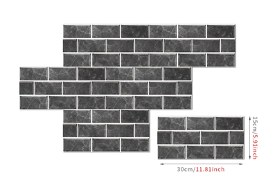 RetroBrick - 6-delige Zelfklevende Retro Baksteen Wandstickers (30x15cm) RetroBrick - 6-delige Zelfklevende Retro Baksteen Wandstickers (30x15cm)