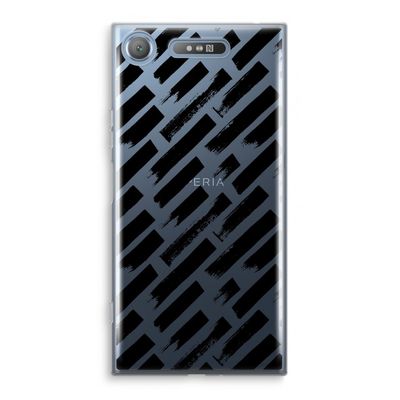 Zwarte vegen: Sony Xperia XZ1 Transparant Hoesje