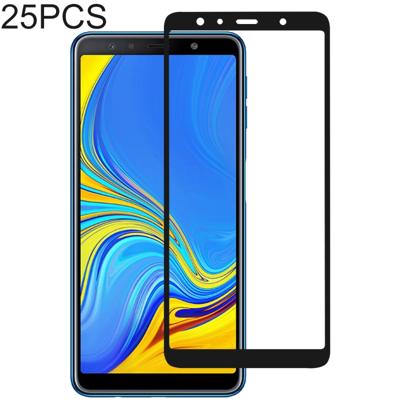 25 stuks volledige lijm volledige cover Screen Protector gehard glas film voor Galaxy A7 (2018)