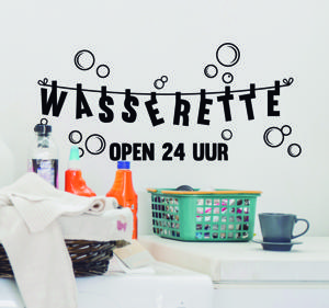 Raamstickers Wasserette waskamer